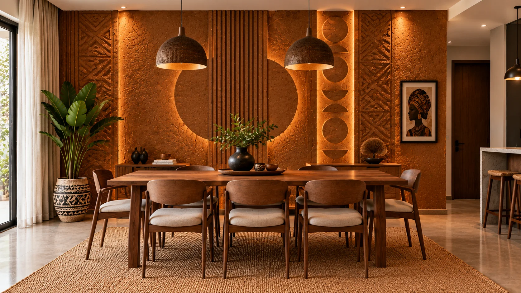 the wall behind your dining table